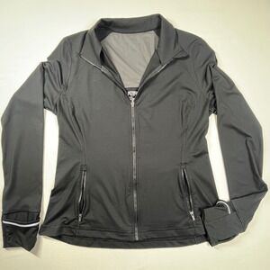 Victoria's Secret Sport‎ Full Zip Jacket  Thumb Holes Black Sheer back Large